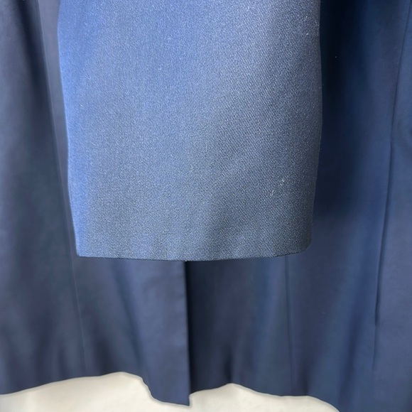 Talbot's 90% Silk Fully Lined Navy Blue Button Up Collared Blazer Jacket Size 16 - Picture 7 of 12